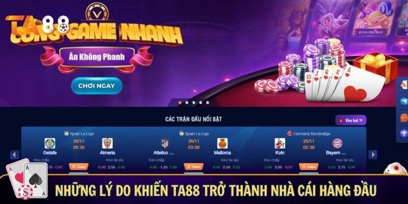 Những lý do khiến TA88 trở thành nhà cái hàng đầu