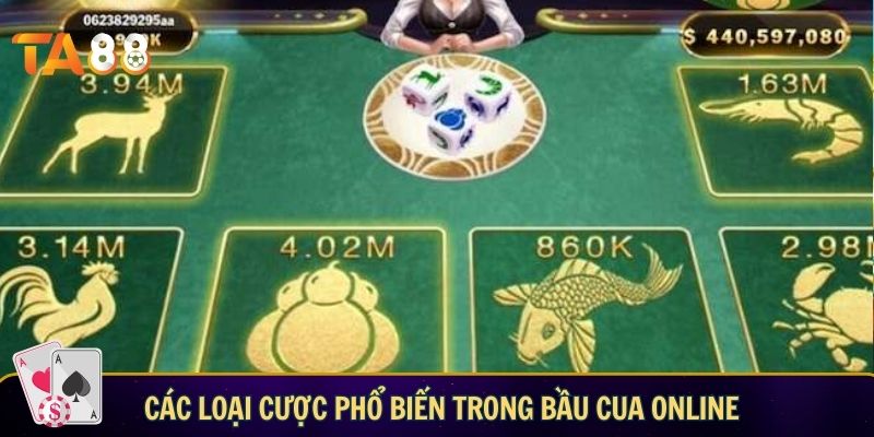 Bầu Cua Online TA88 – Sân Chơi Giải Trí Cực Đỉnh Tại Nhà Các loại cược phổ biến trong game bầu cua online
